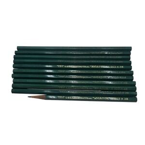 Vintage LC Hardtmuth Aviator 903 Pencils Lot USA Green Drawing Drafting Mixed
